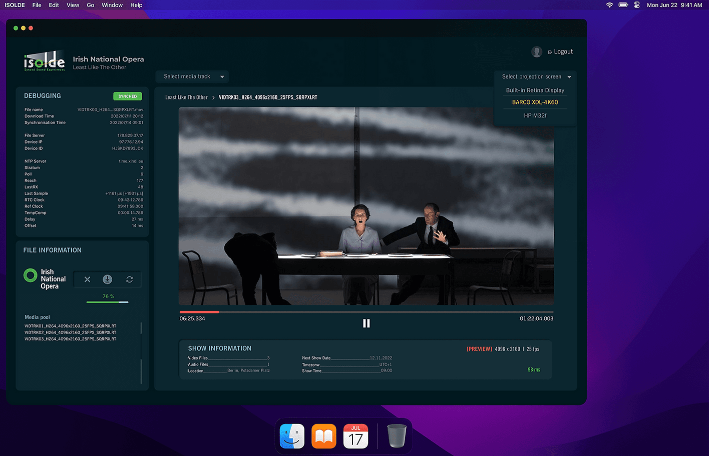 ISOLDE desktop interface showing synchronisation controls